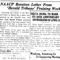 &quot;NAACP Receives Letter From Herald Tribune Praising Work&quot;