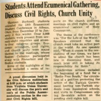 Students Attend Ecumenical Gathering, Discuss Civil Rights, Church Unity