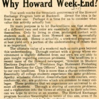 "Why Howard Week-End?"